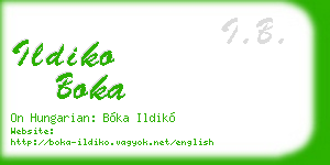 ildiko boka business card